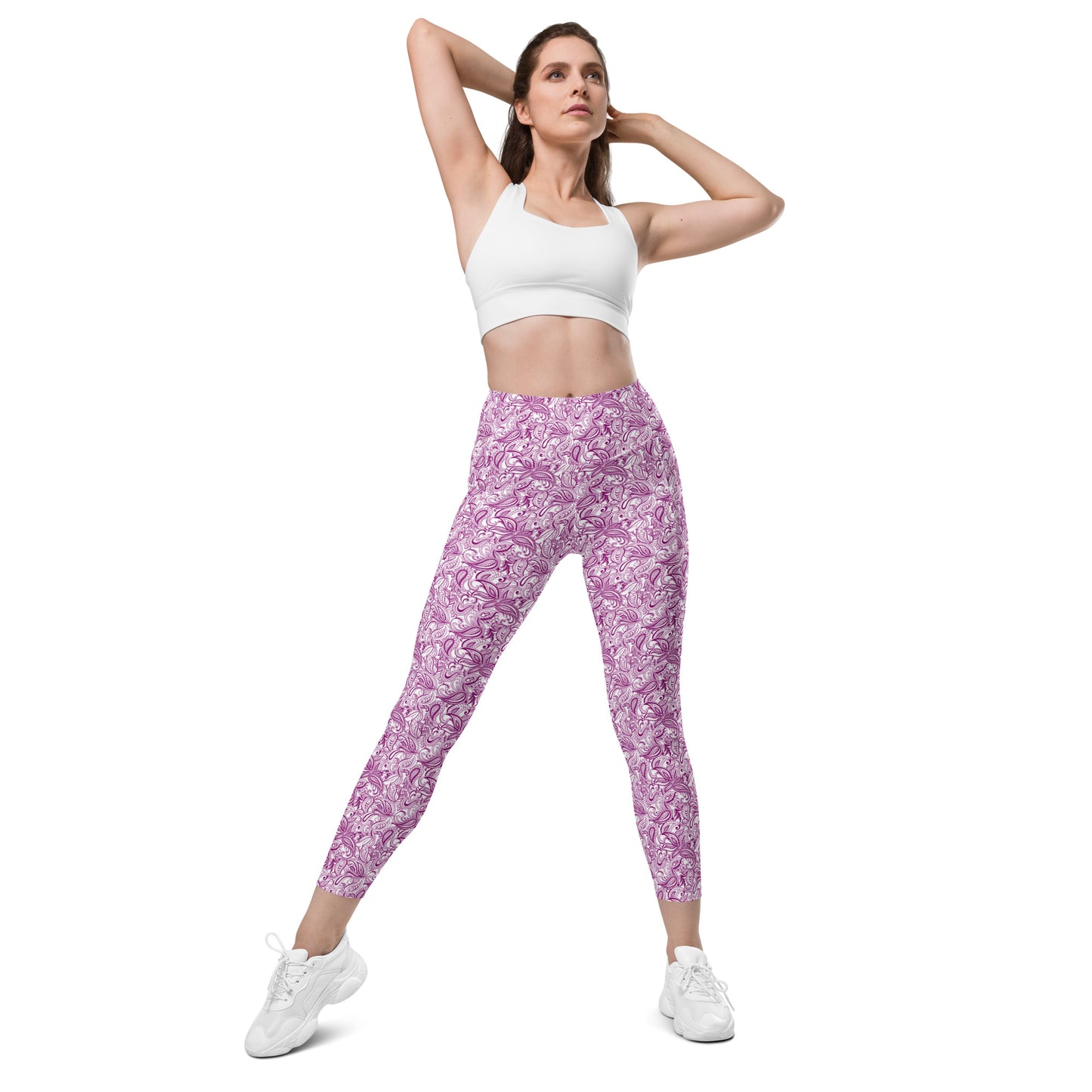 Ethereal Elegance Paisley High-Waisted Pocket Leggings