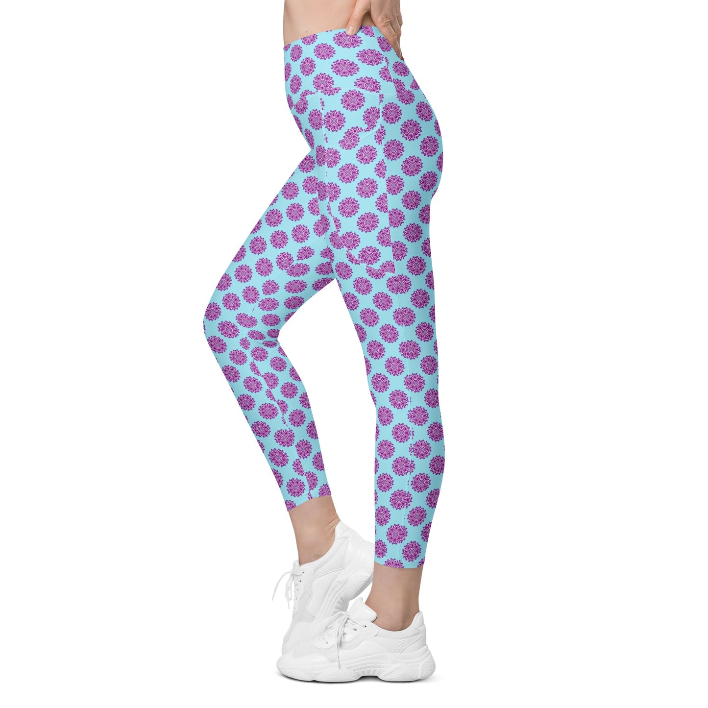 Purple Floral Dream High-Waisted Pocket Leggings