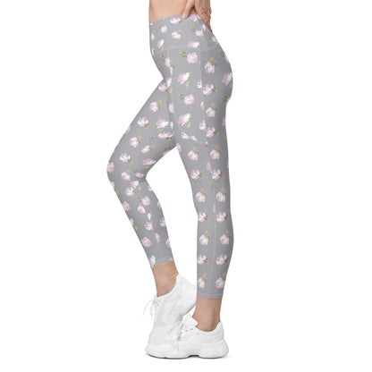 Lavender Bloom High-Waisted Pocket Leggings