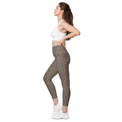 Grey Leopard High-Waisted Pocket Leggings