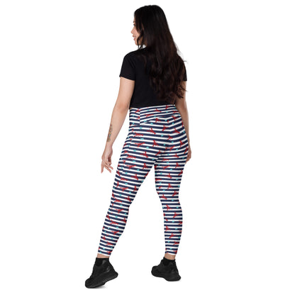 Azure Stripes High-Waisted Pocket Leggings