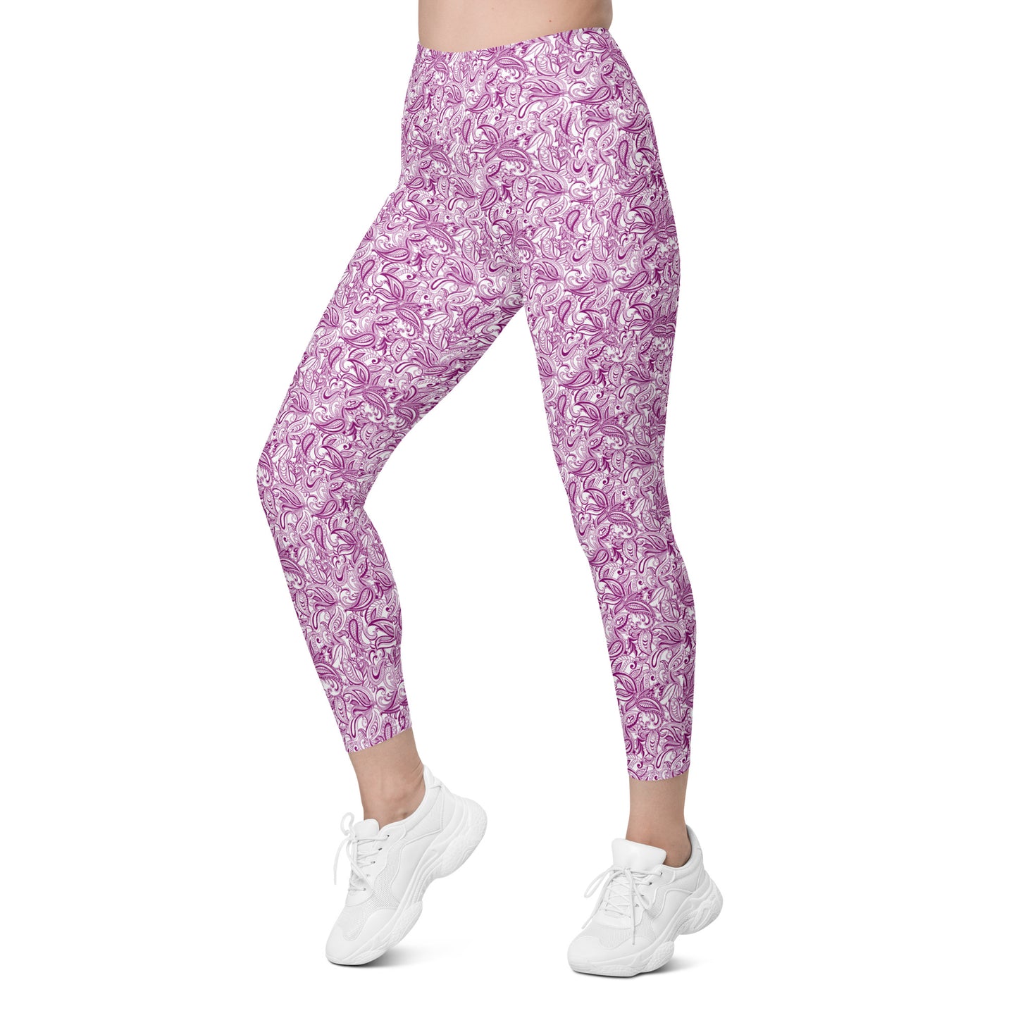 Ethereal Elegance Paisley High-Waisted Pocket Leggings