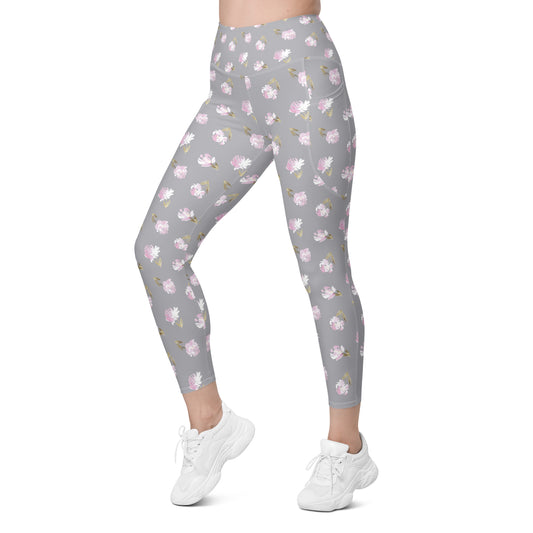 Lavender Bloom High-Waisted Pocket Leggings