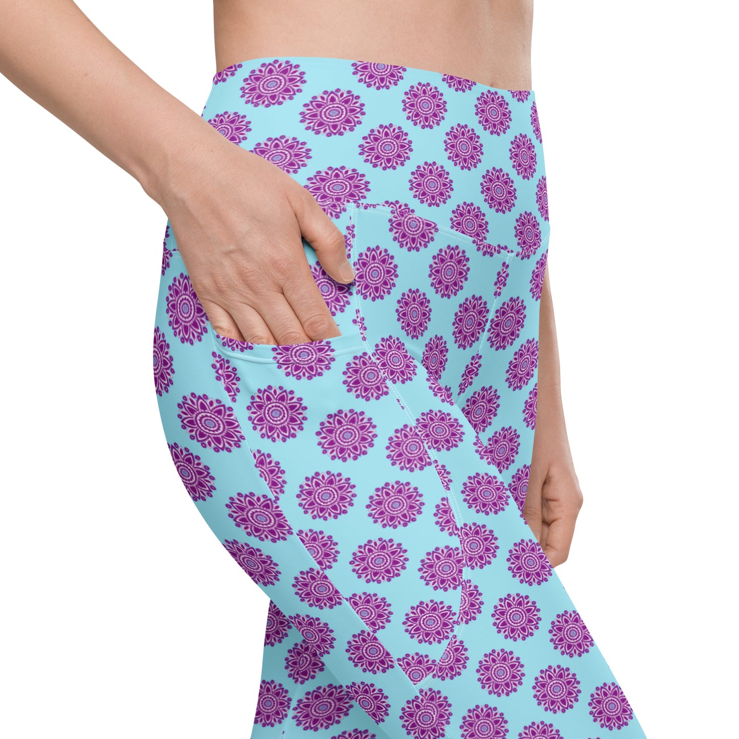 Purple Floral Dream High-Waisted Pocket Leggings
