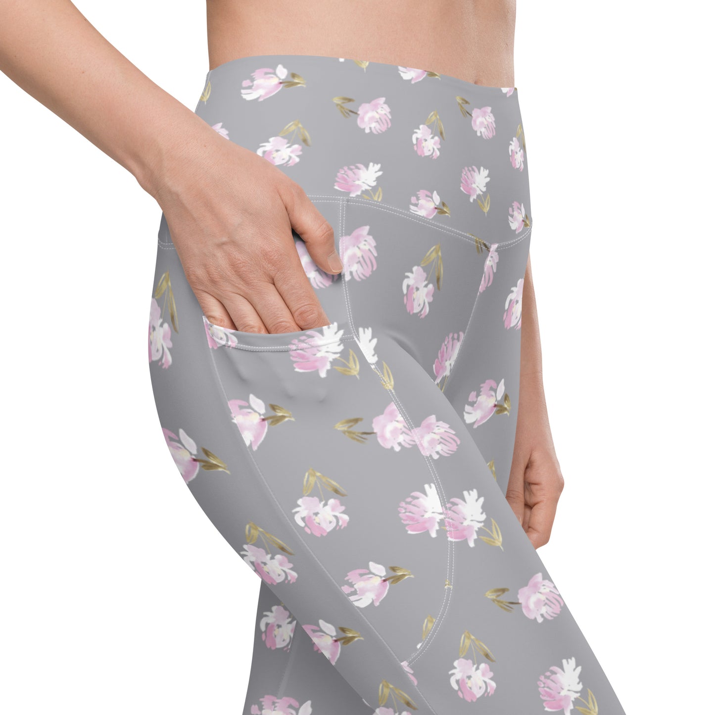 Lavender Bloom High-Waisted Pocket Leggings