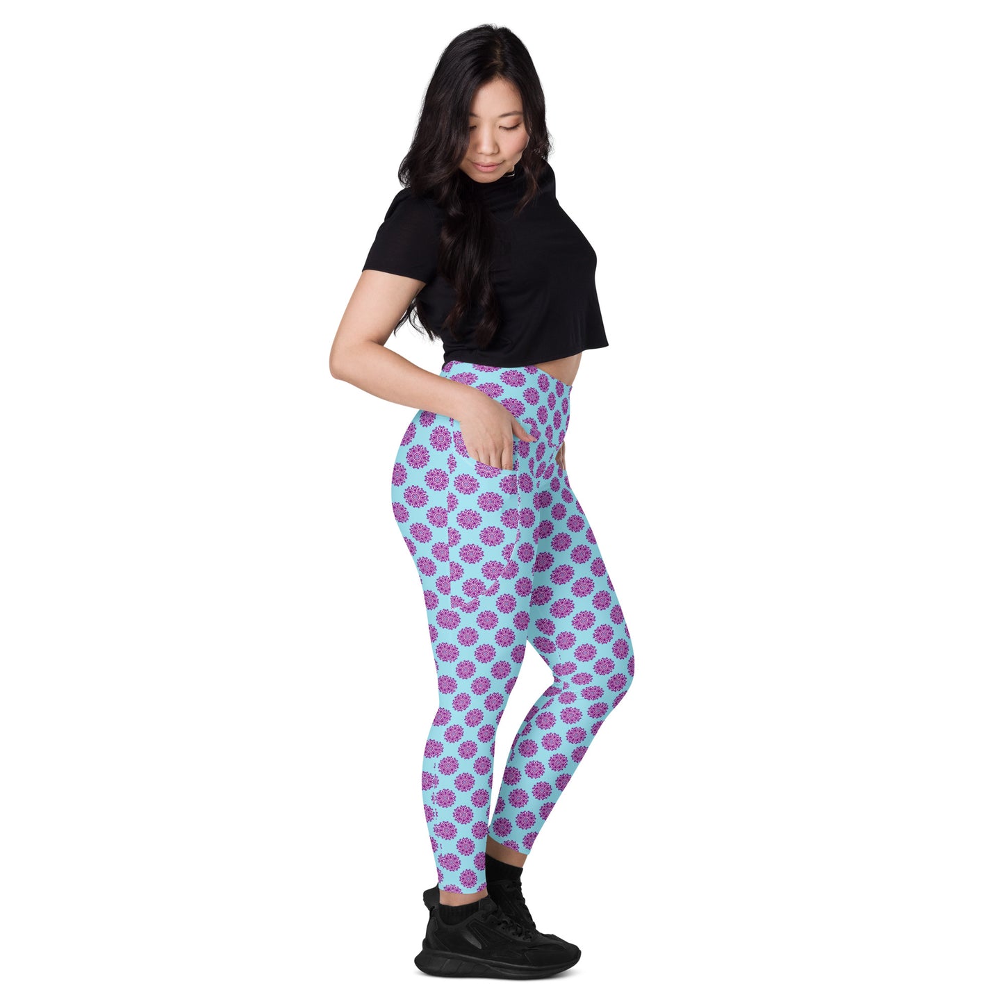 Purple Floral Dream High-Waisted Pocket Leggings