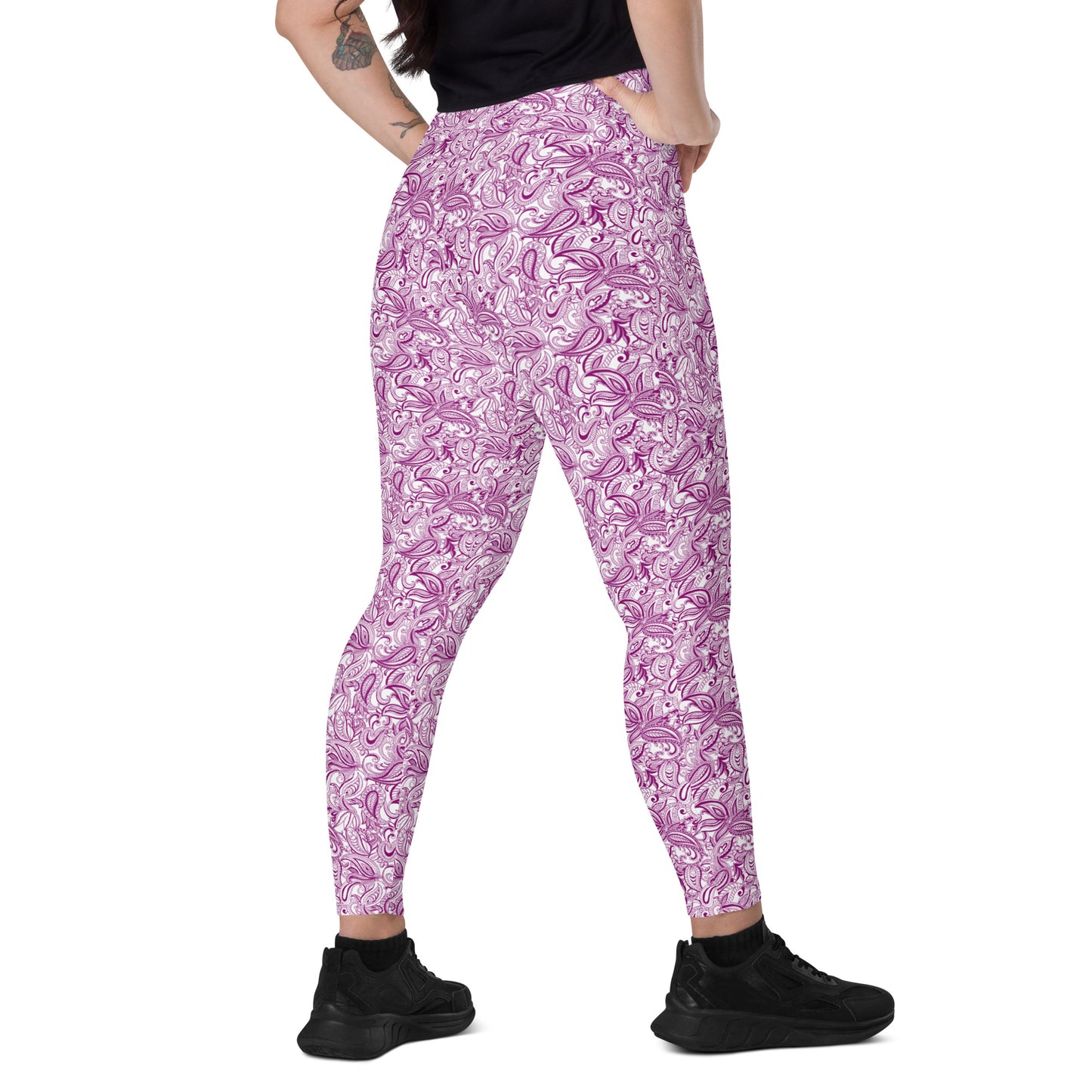 Ethereal Elegance Paisley High-Waisted Pocket Leggings