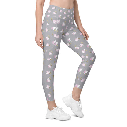 Lavender Bloom High-Waisted Pocket Leggings