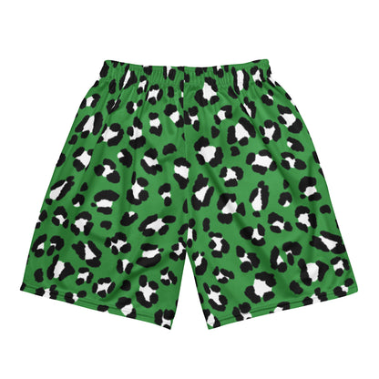 Green & Black Leopard Fantasy Mesh Shorts