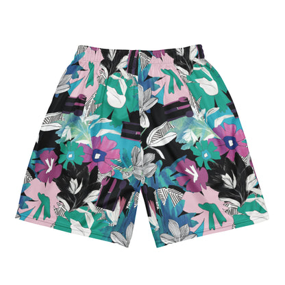 Artistic Blossom Mesh Shorts