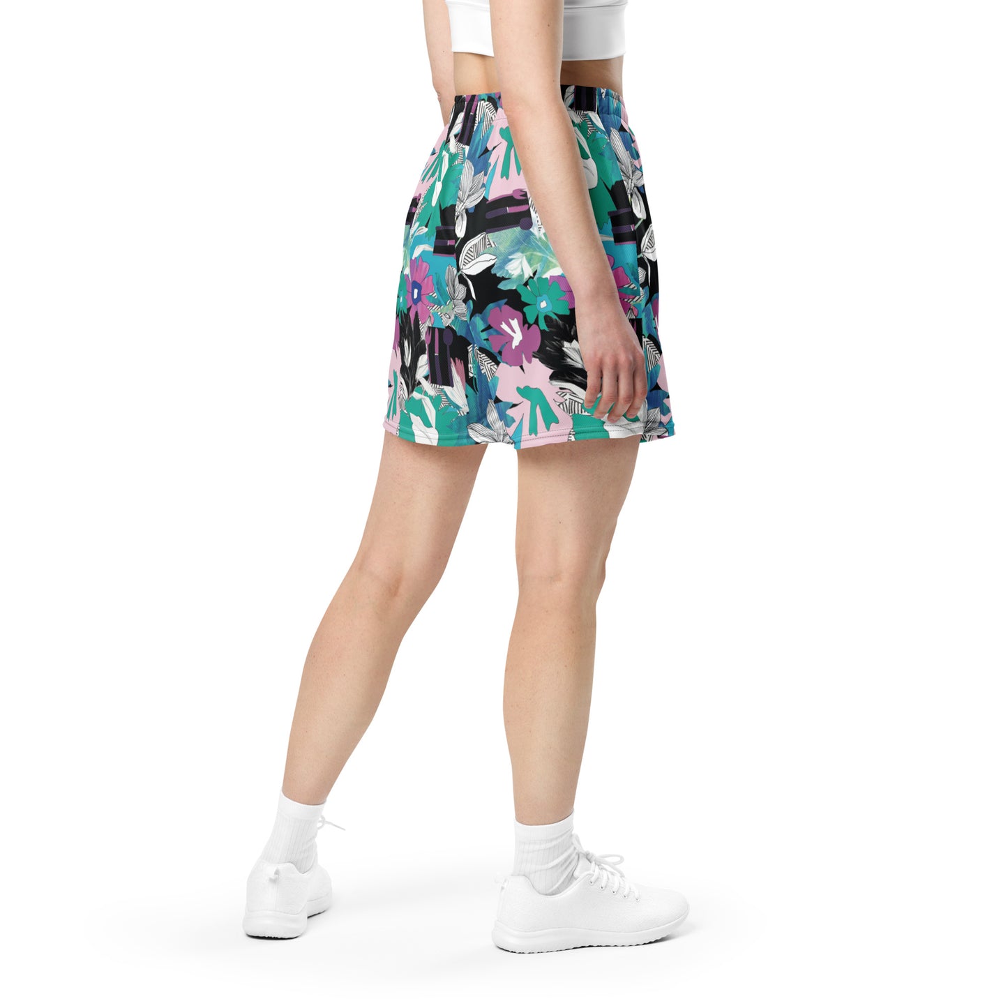 Artistic Blossom Mesh Shorts