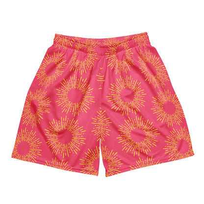 Whimsical Pink Meadow Mesh Shorts