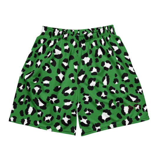 Green & Black Leopard Fantasy Mesh Shorts