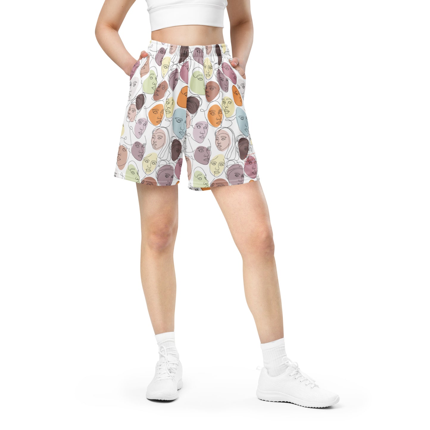 Cosmos Faces Mesh Shorts