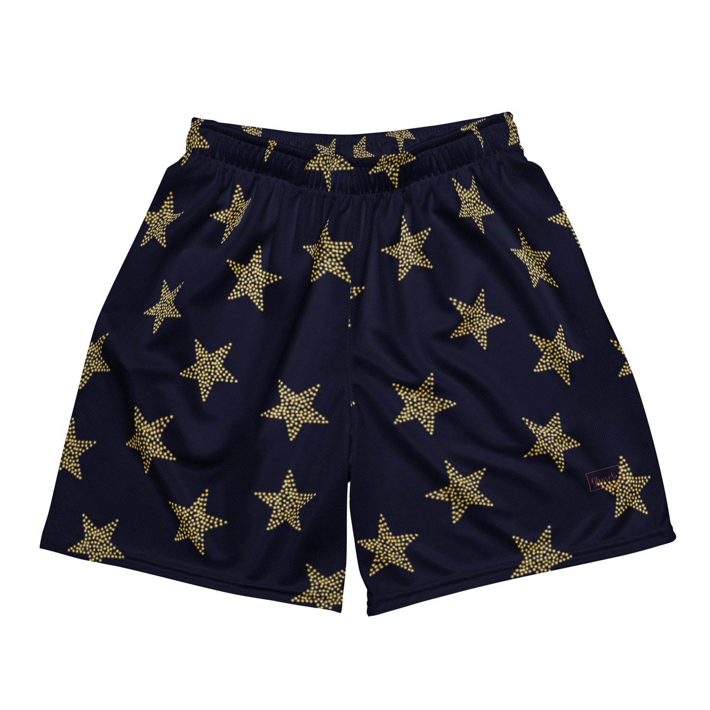 Star-Studded Navy Mesh Shorts