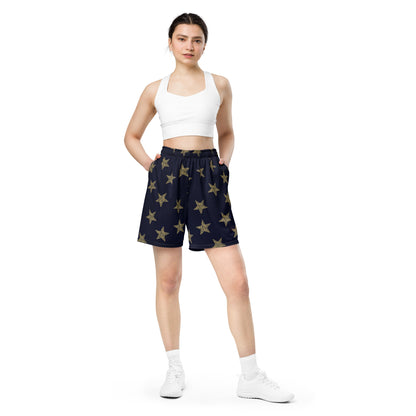 Star-Studded Navy Mesh Shorts