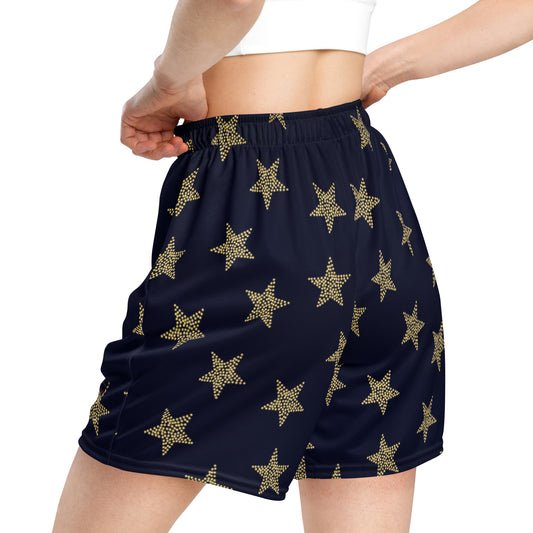 Star-Studded Navy Mesh Shorts
