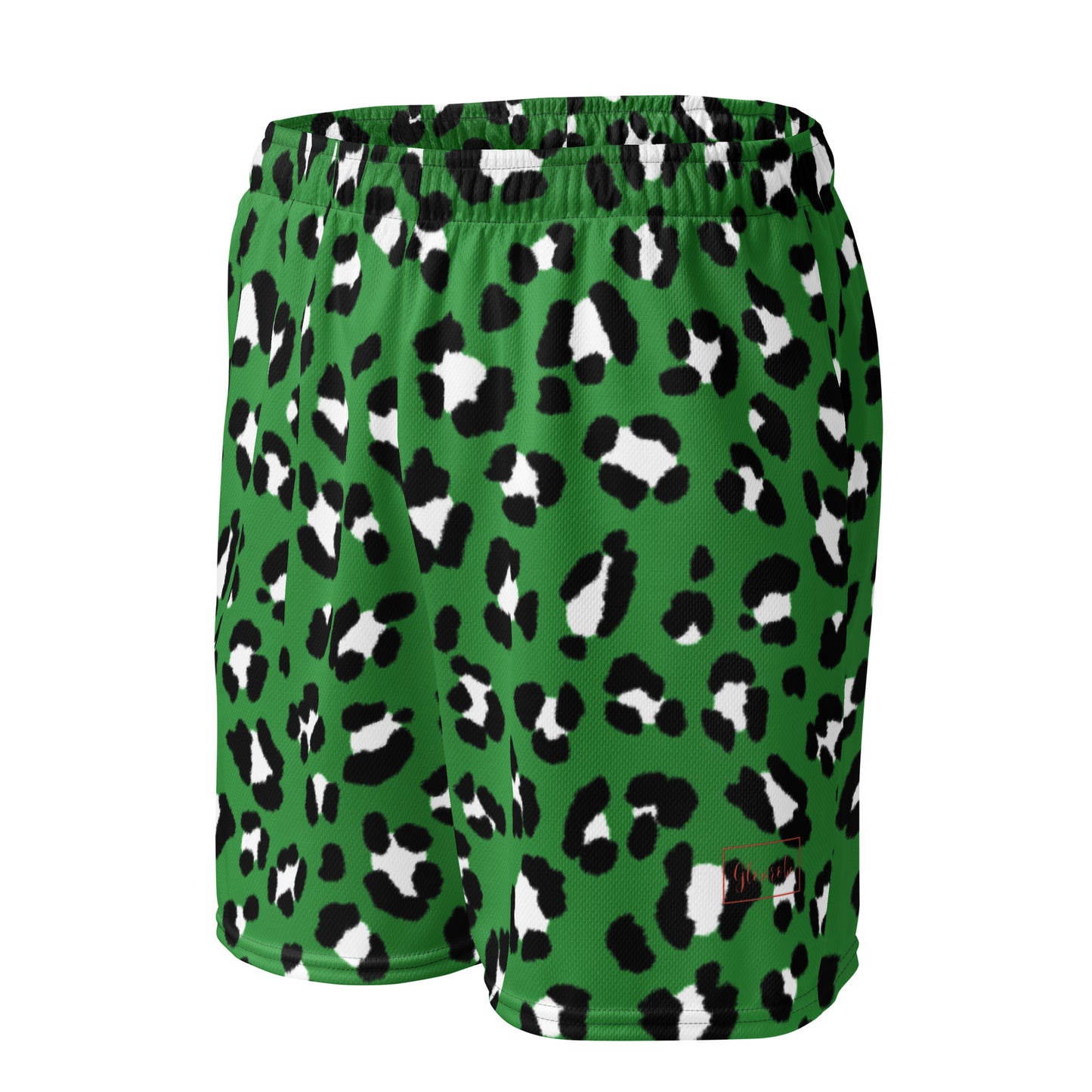 Green & Black Leopard Fantasy Mesh Shorts