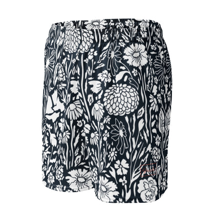 Monochrome Blossom Black & White Mesh Shorts