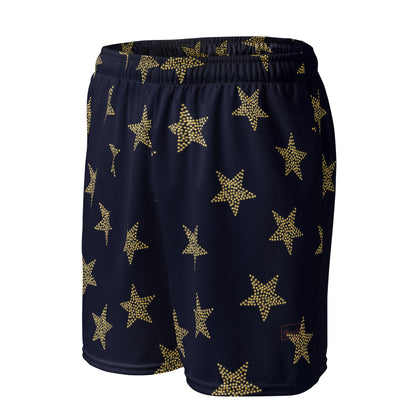 Star-Studded Navy Mesh Shorts