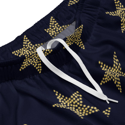 Star-Studded Navy Mesh Shorts