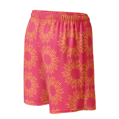 Whimsical Pink Meadow Mesh Shorts
