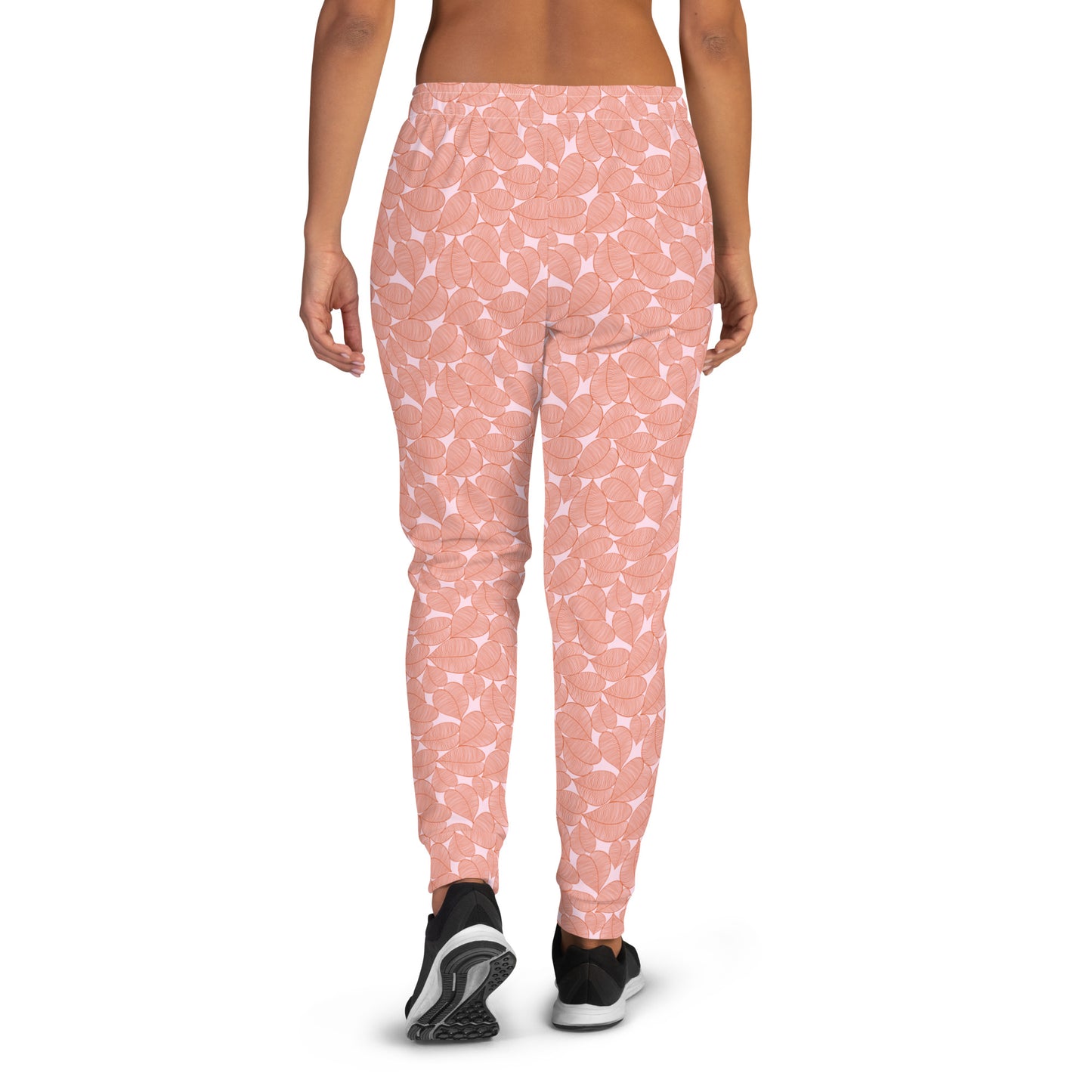 Pink Leaf Patterned Women's Joggers