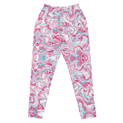 Pink Marble Print Recycled Women's Joggers