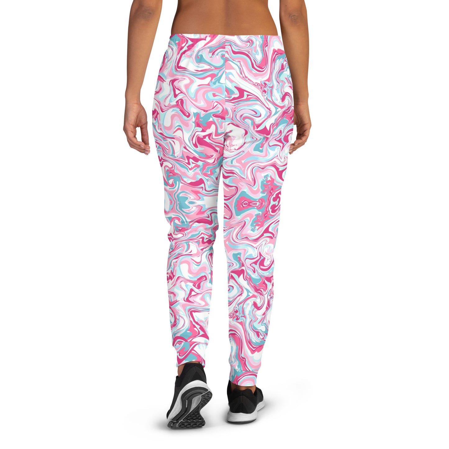 Pink Marble Print Recycled Women's Joggers