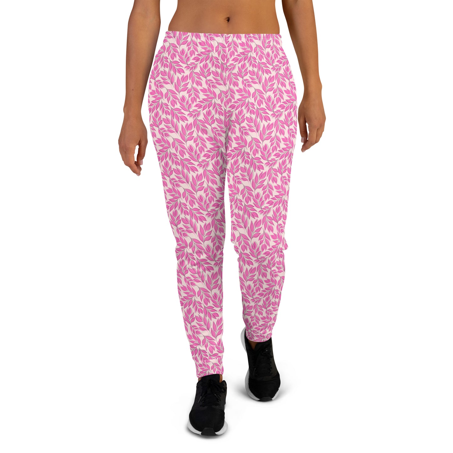 Misty Rose Pink Leaf Recycled Women's Joggers