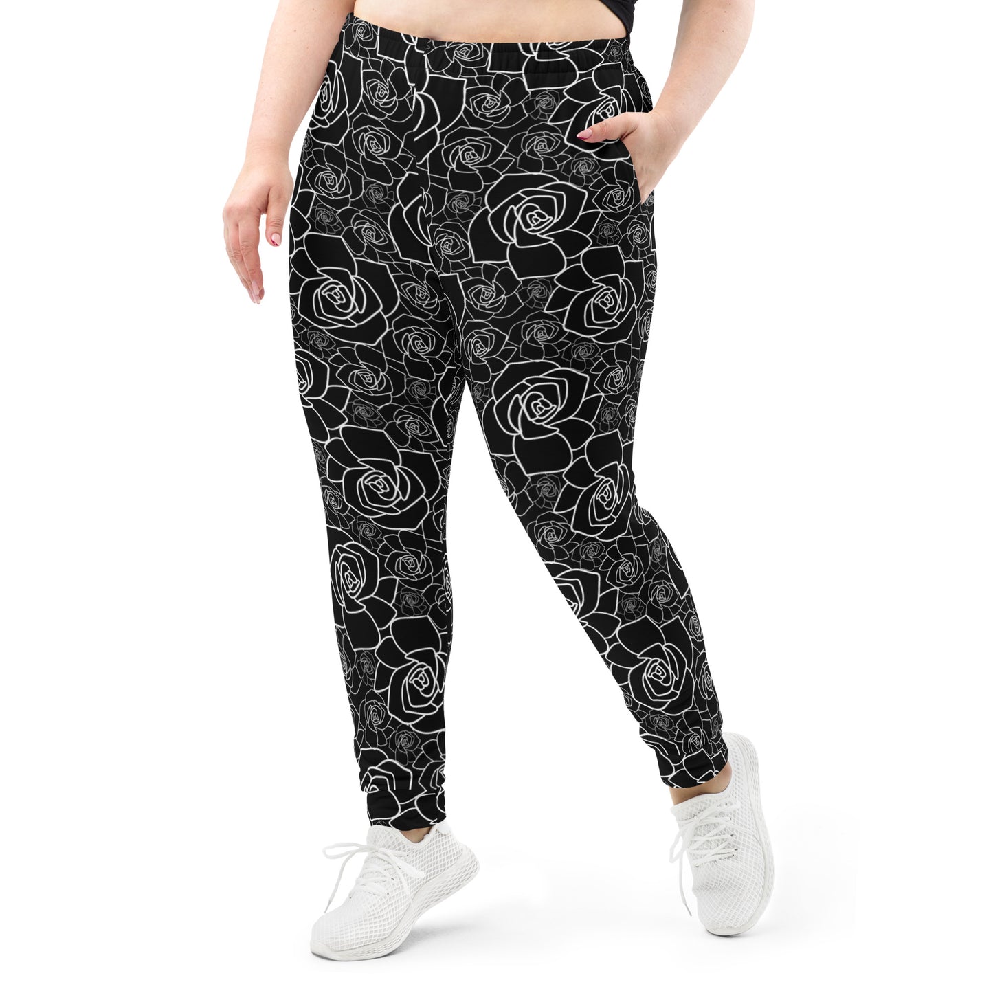 Exotic Black Floral Women's Joggers