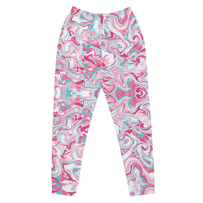 Pink Marble Print Recycled Women's Joggers