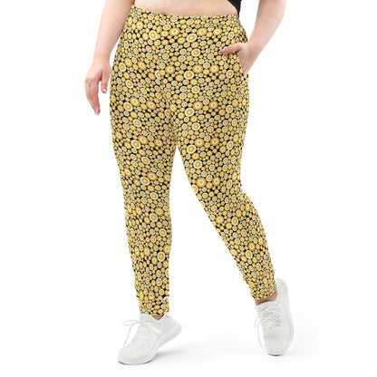 Women's Yellow Printed Joggers