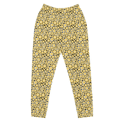 Women's Yellow Printed Joggers