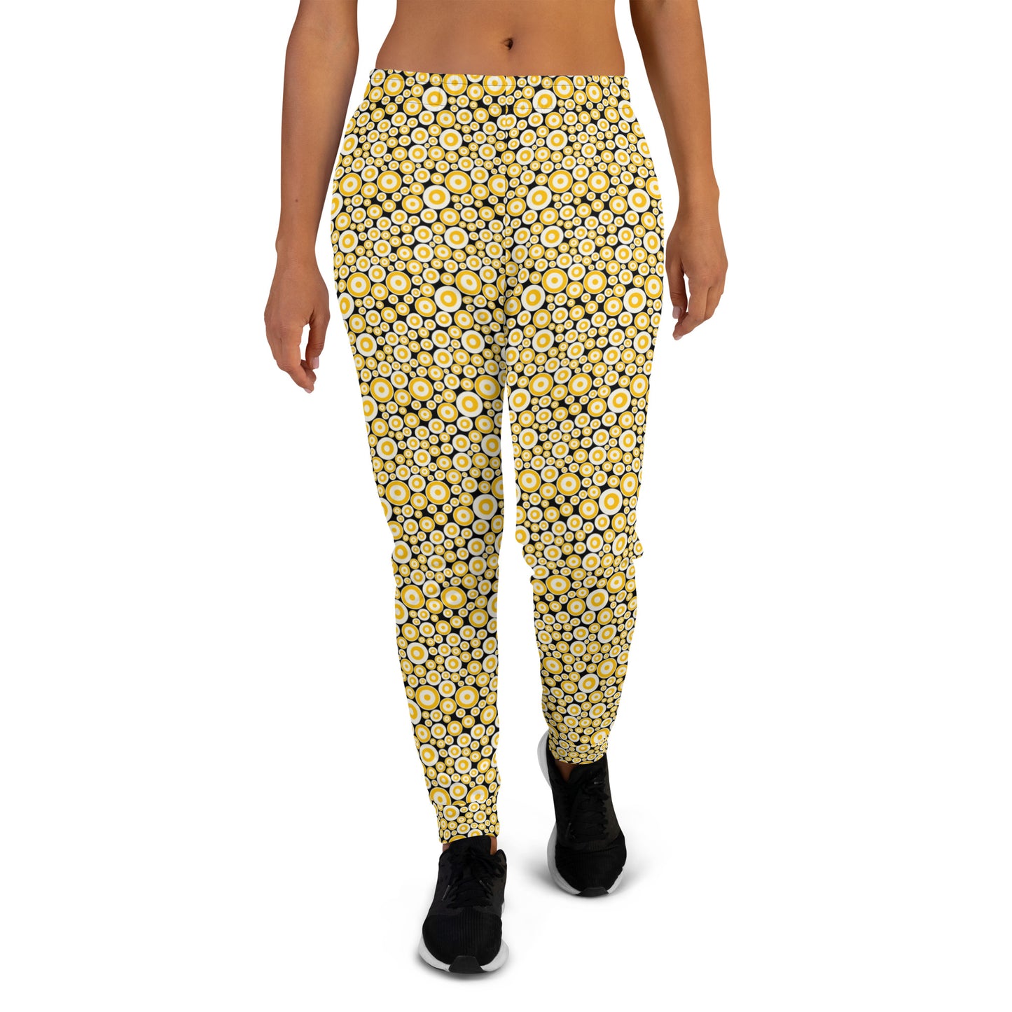 Women's Yellow Printed Joggers