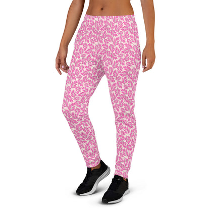 Misty Rose Pink Leaf Recycled Women's Joggers