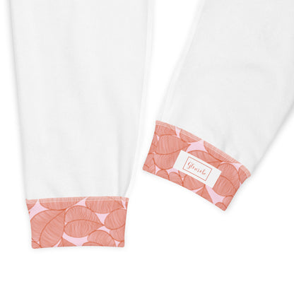 Pink Leaf Patterned Women's Joggers