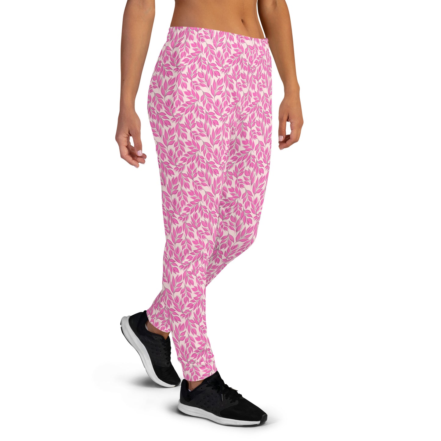 Misty Rose Pink Leaf Recycled Women's Joggers