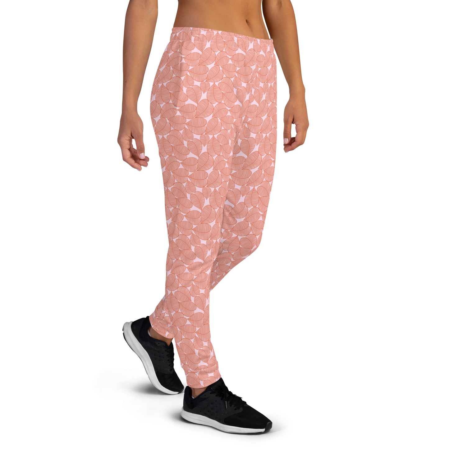 Pink Leaf Patterned Women's Joggers