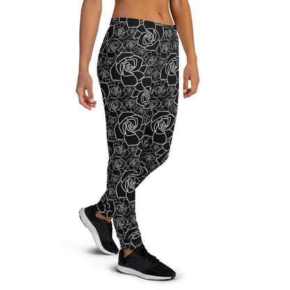 Exotic Black Floral Women's Joggers