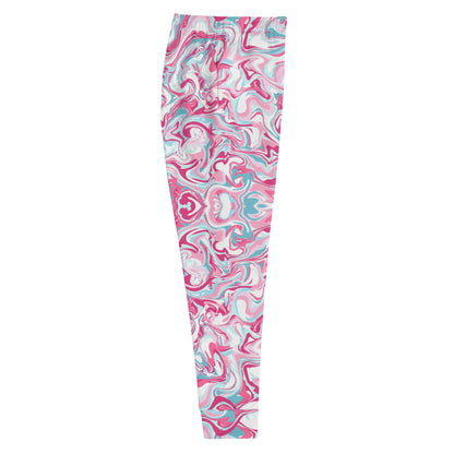 Pink Marble Print Recycled Women's Joggers