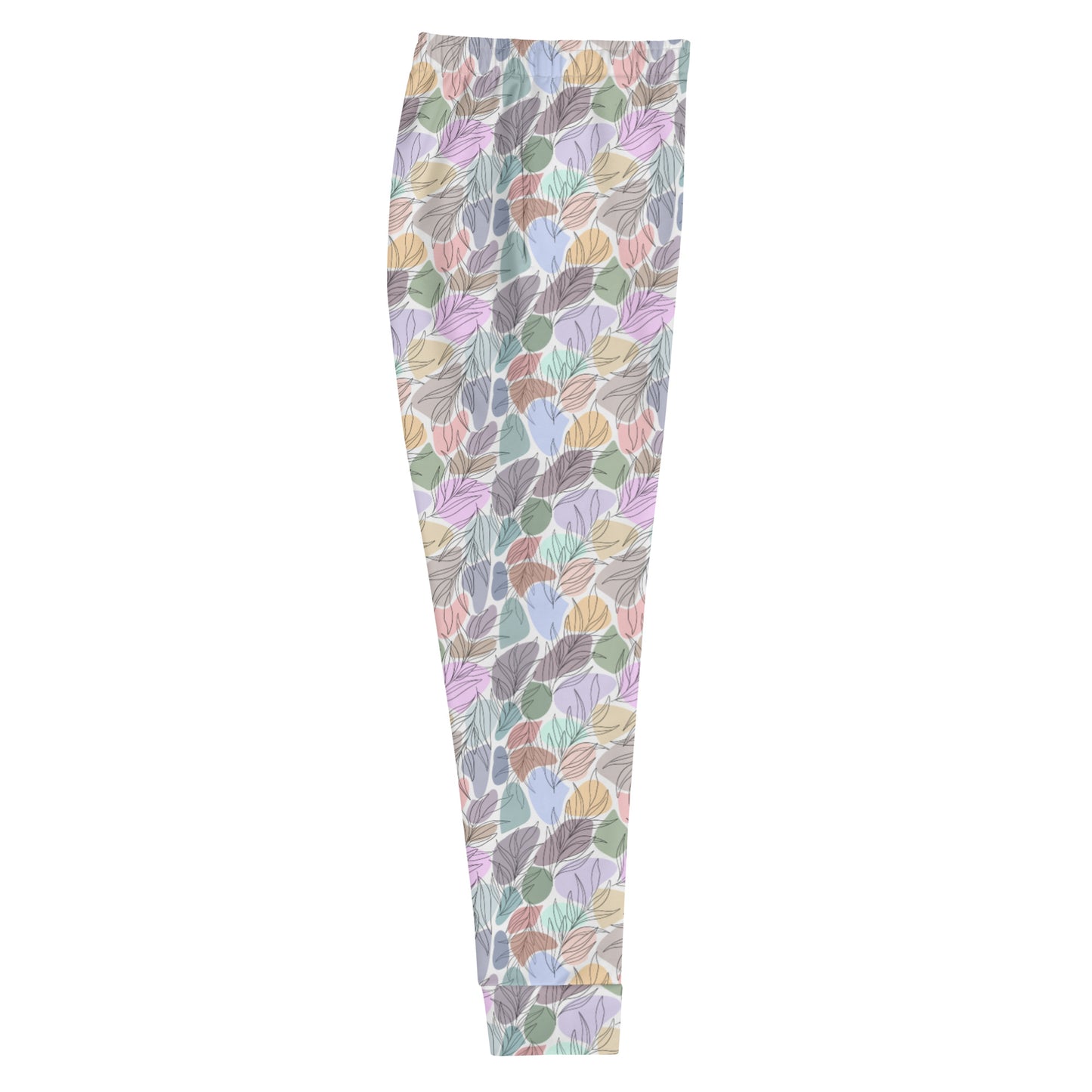 White Tropical Leaf Design Women's Joggers