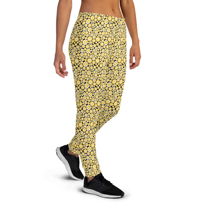 Women's Yellow Printed Joggers