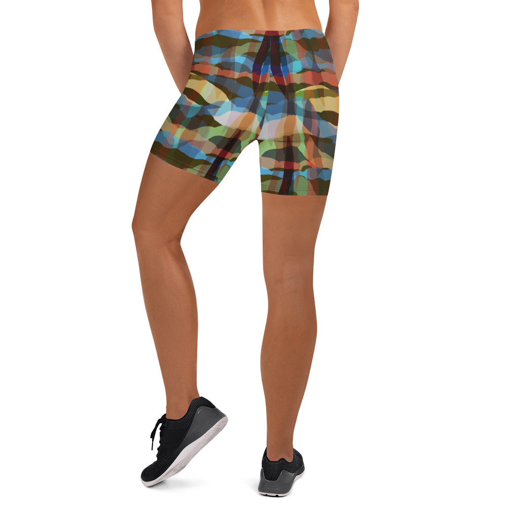 Kaleidoscopic Comfort Mid-Rise Shorts