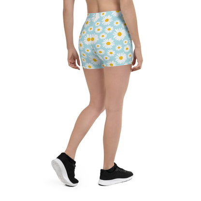 Blue Flora Mid-Rise Shorts