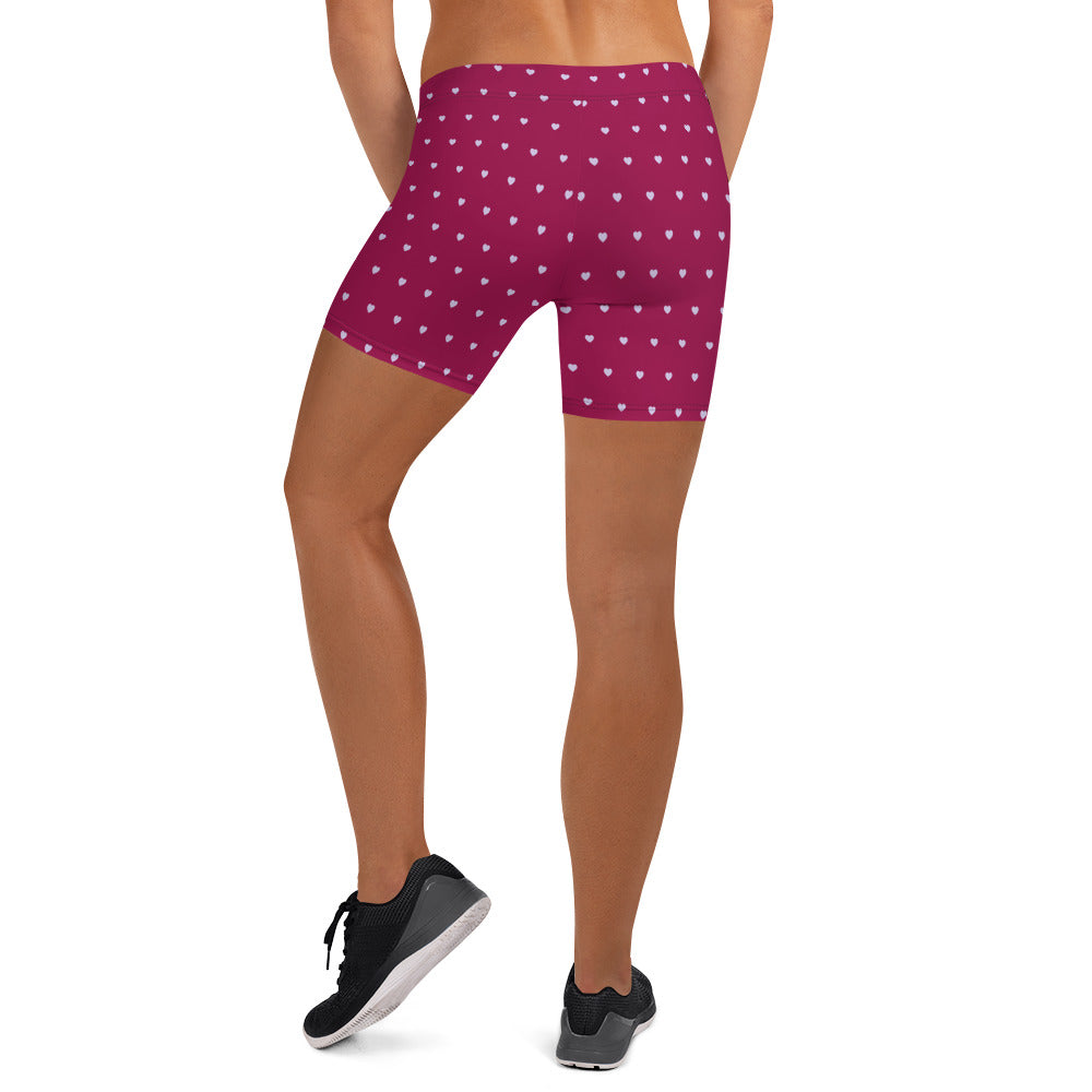 Burgundy Bliss Heartbeat Mid-Rise Shorts