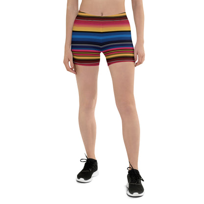 Rainbow Revelry Printed Mid-Rise Shorts