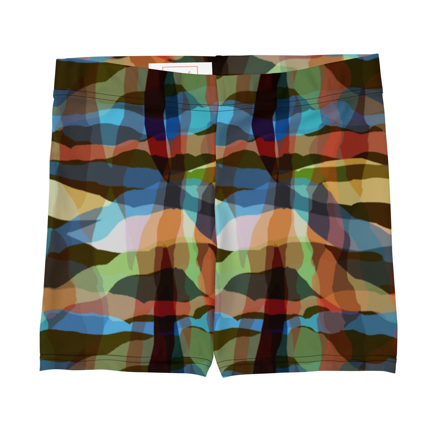 Kaleidoscopic Comfort Mid-Rise Shorts