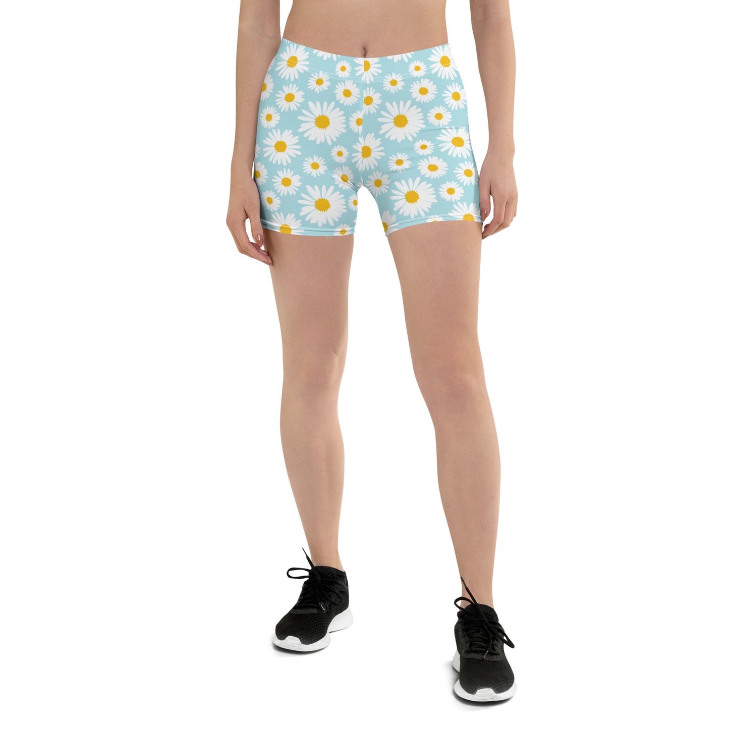 Blue Flora Mid-Rise Shorts