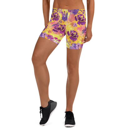 Floral Fantasy Multicolored Mid-Rise Shorts